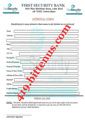 FIRST SECURITY FORM
